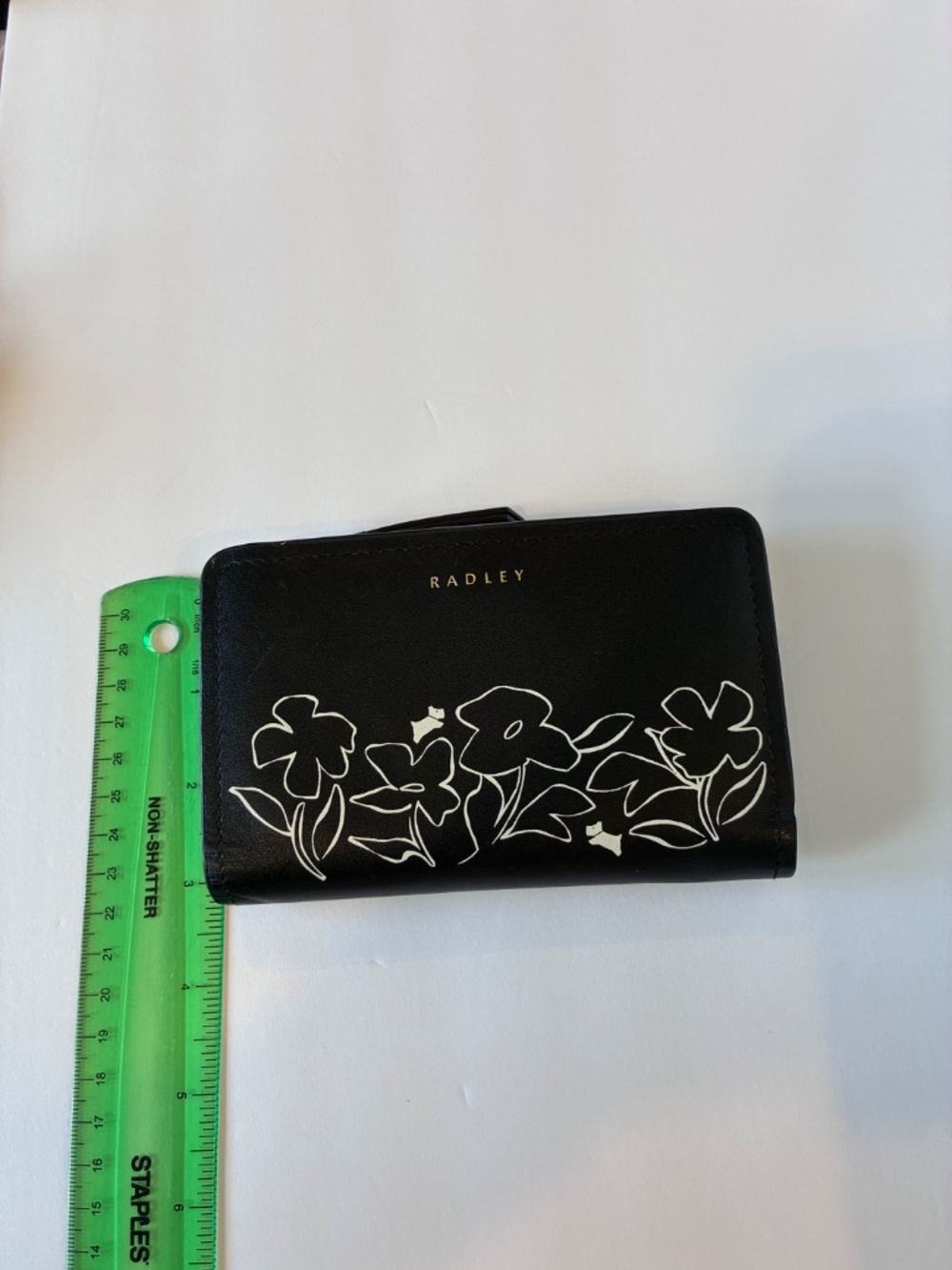 Radley London Black Floral Leather Wallet Wristlet Zip Around - Picture 8 of 14
